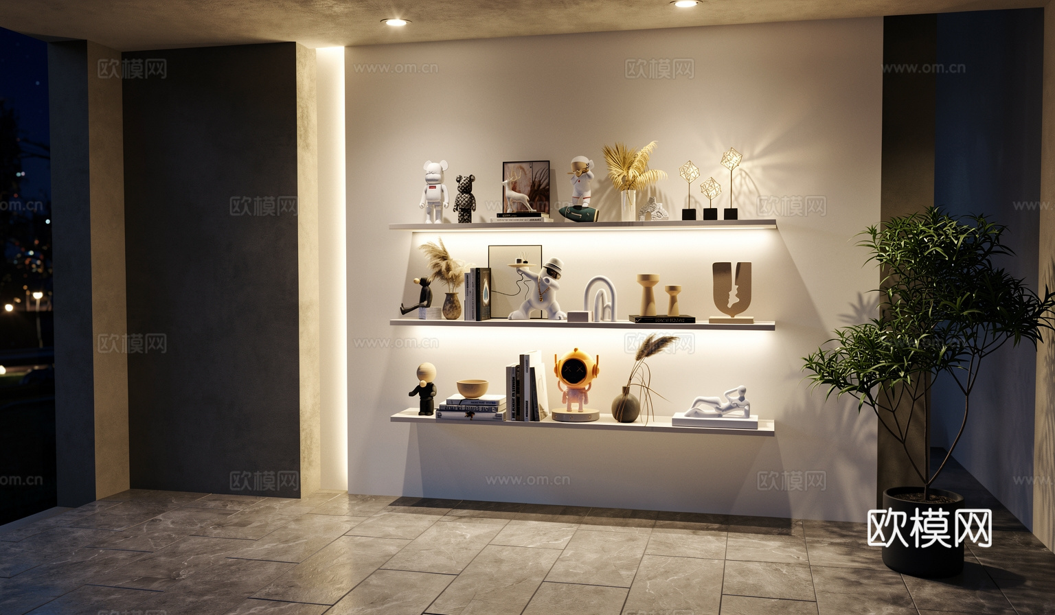 现代饰品摆件su模型