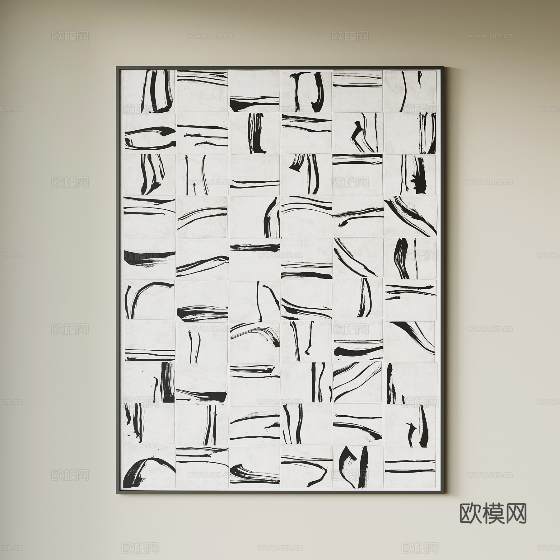 现代意式挂画 装饰画su模型