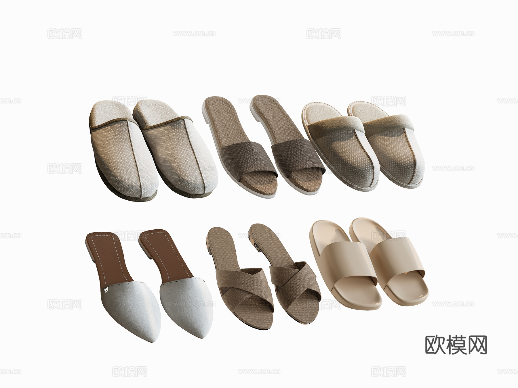 现代拖鞋su模型