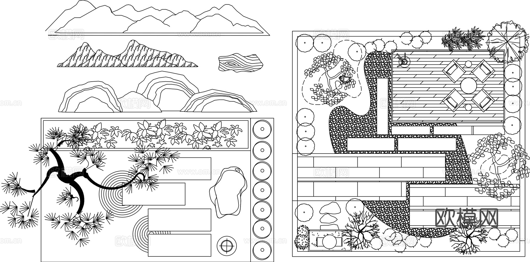 室内造景cad平面图cad施工图