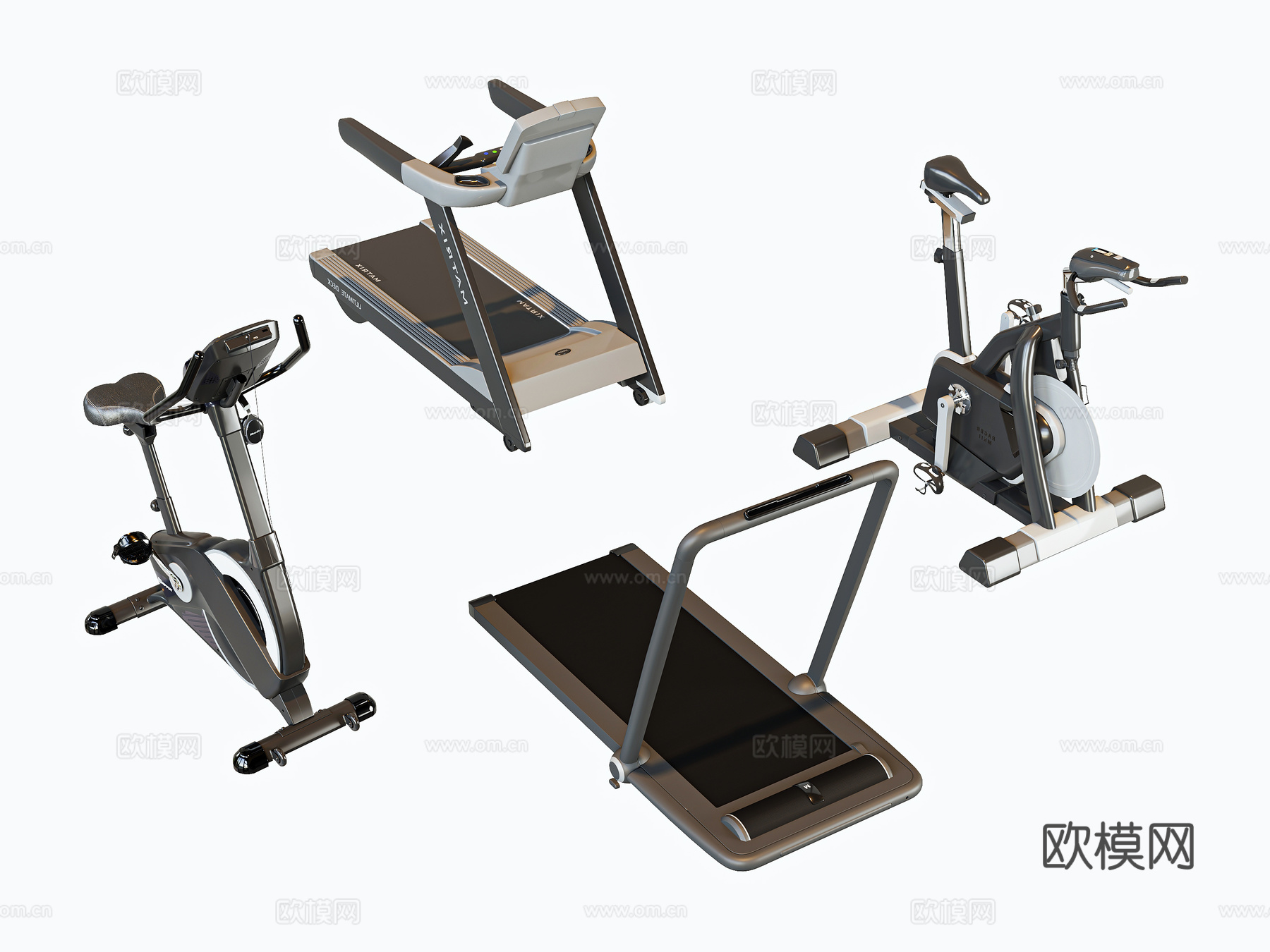 现代健身器材su模型