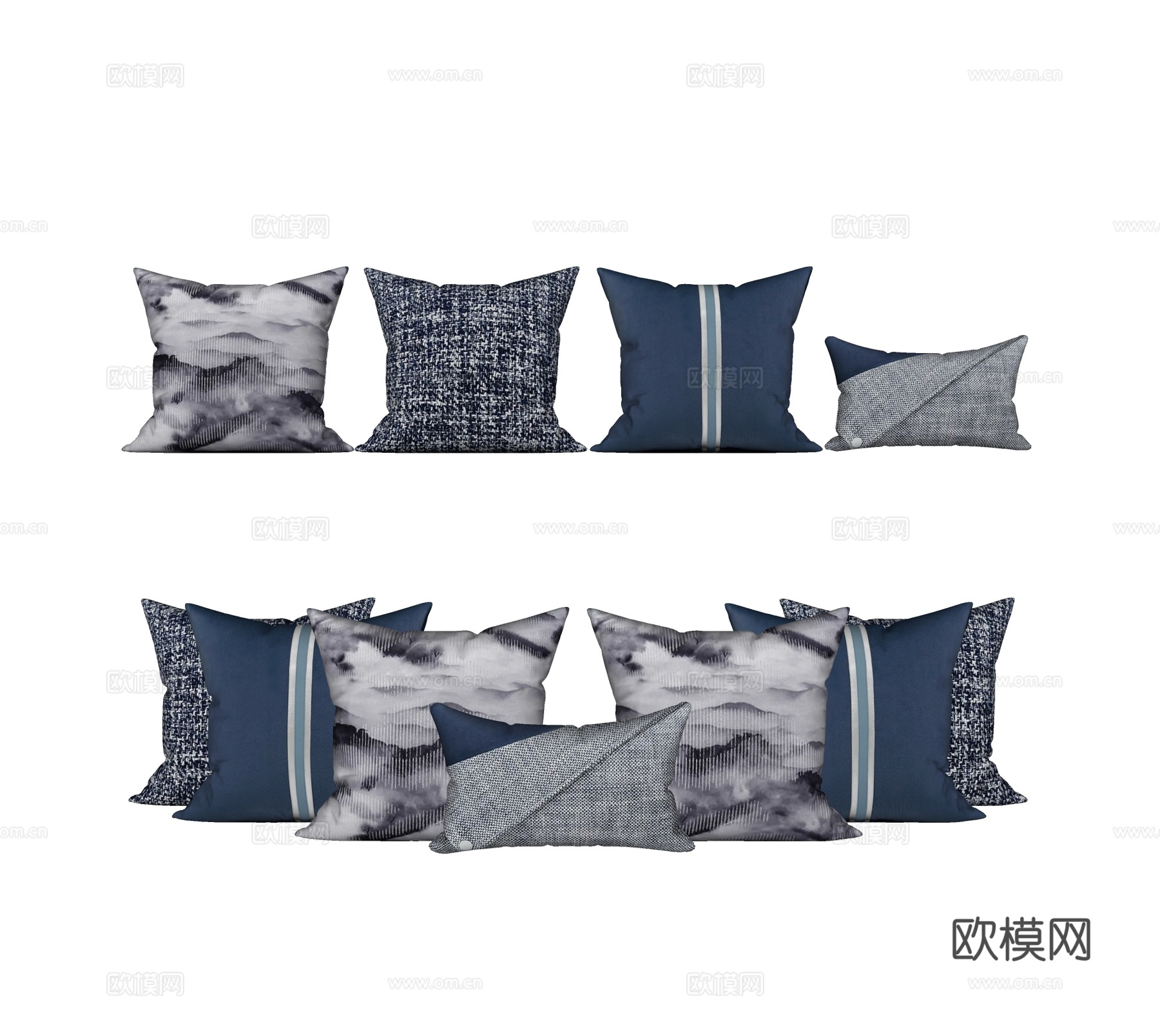 现代抱枕枕头su模型