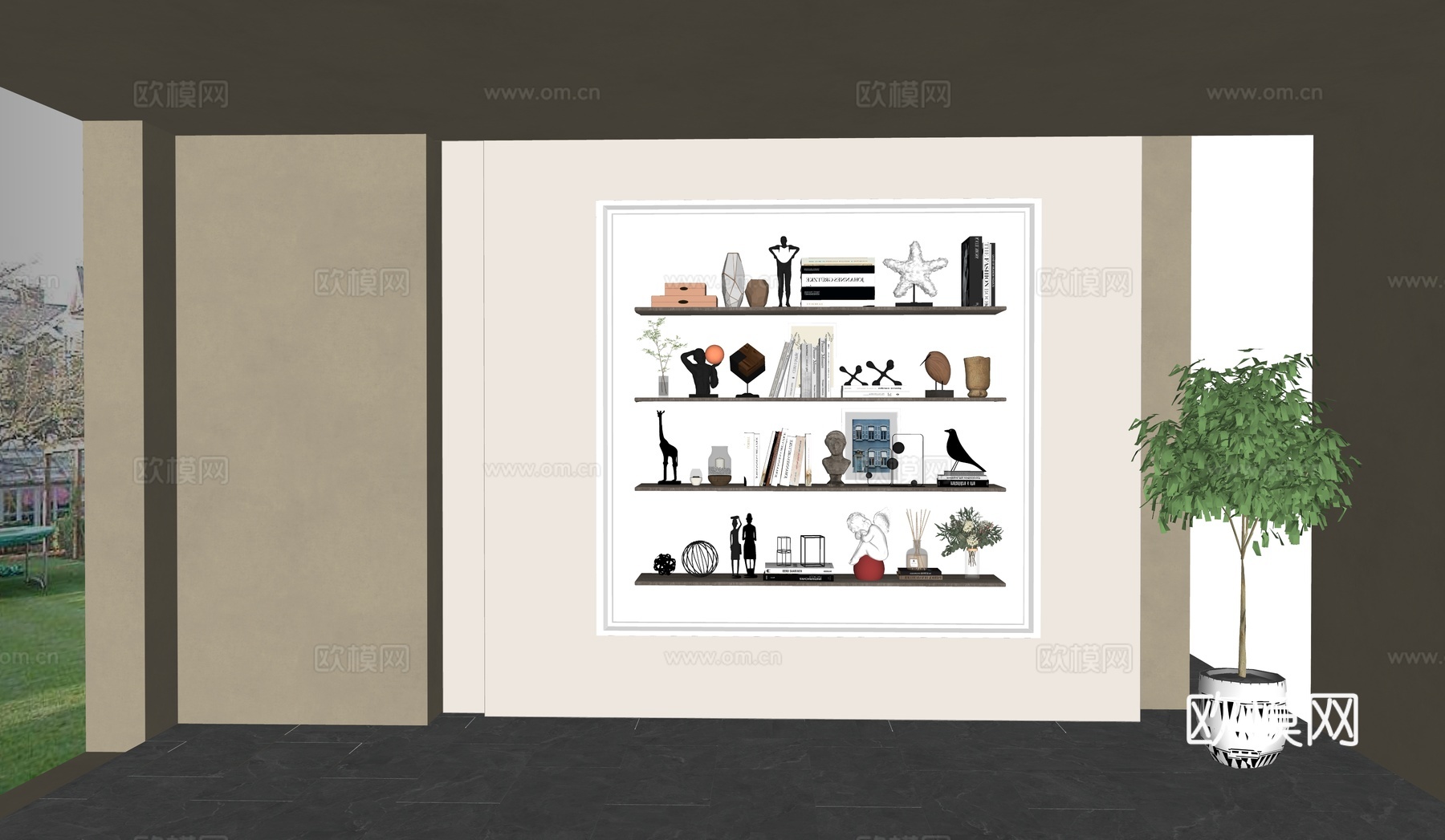 现代饰品摆件su模型