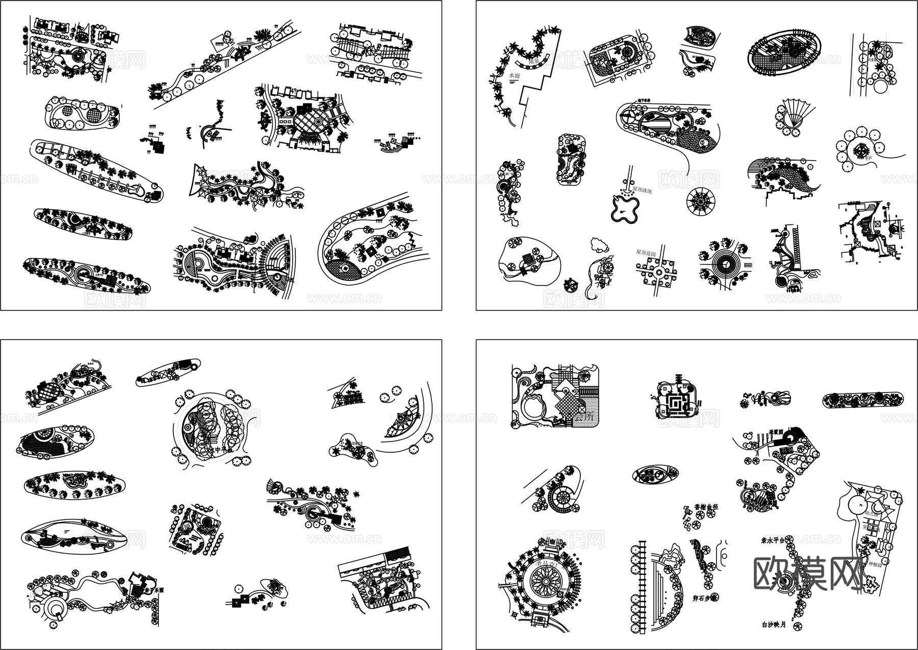 别墅造景户外庭院造景阳台造景室内小景cad施工图下载（渲染图4）