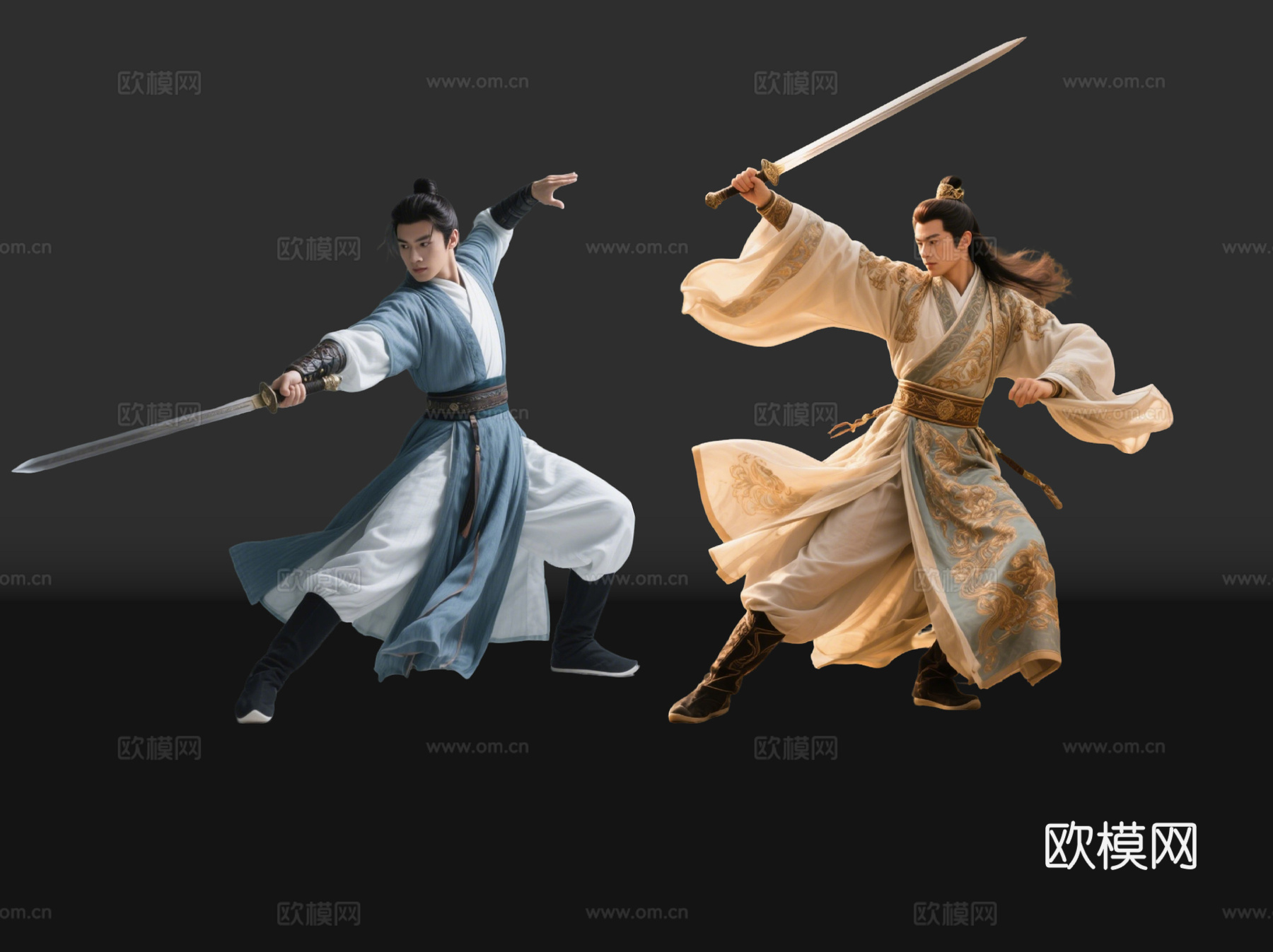 2D武林高手 武侠人物 功夫高手 武术高手 武术 剑客su模型