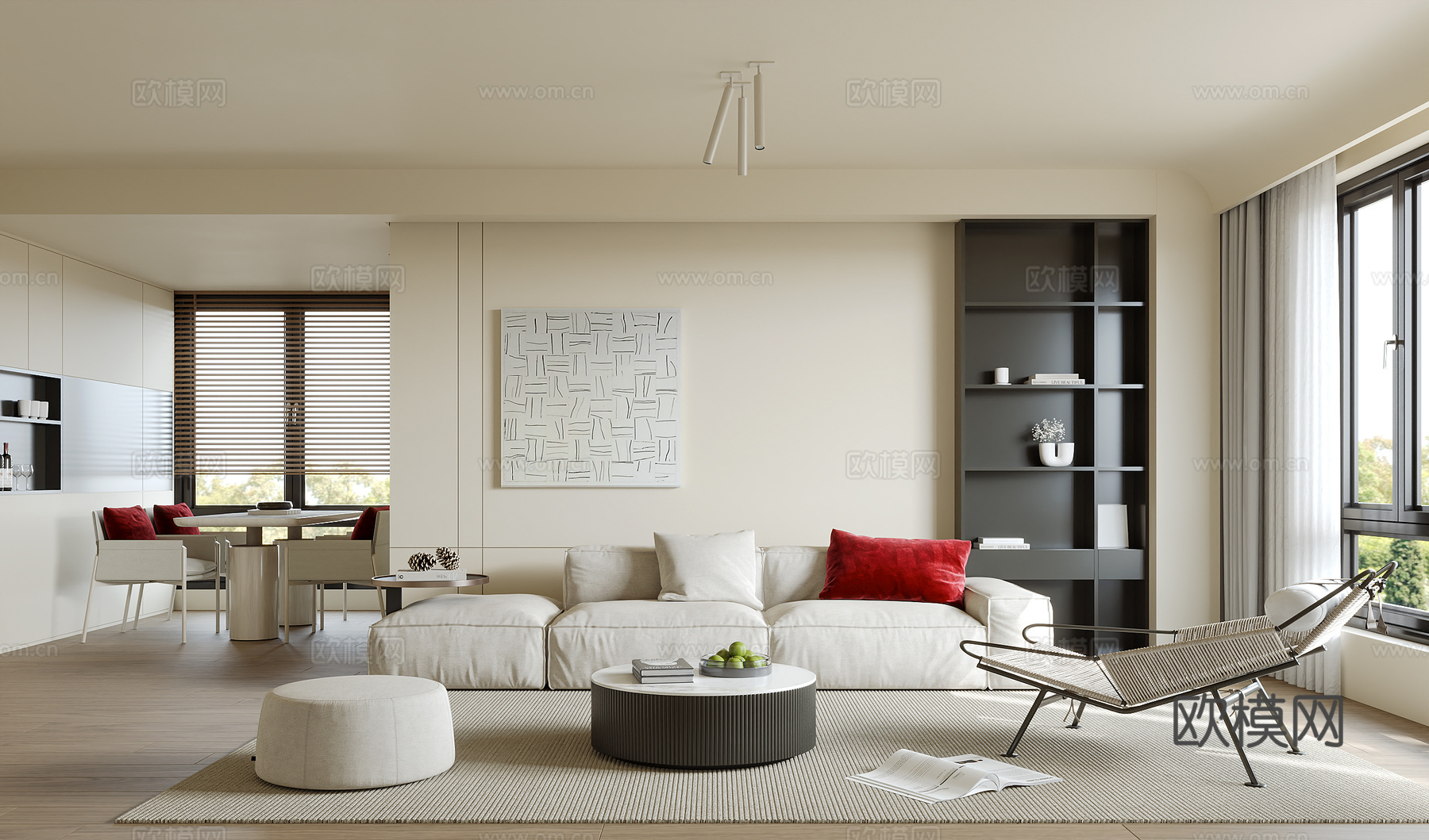 现代意式客餐厅su模型