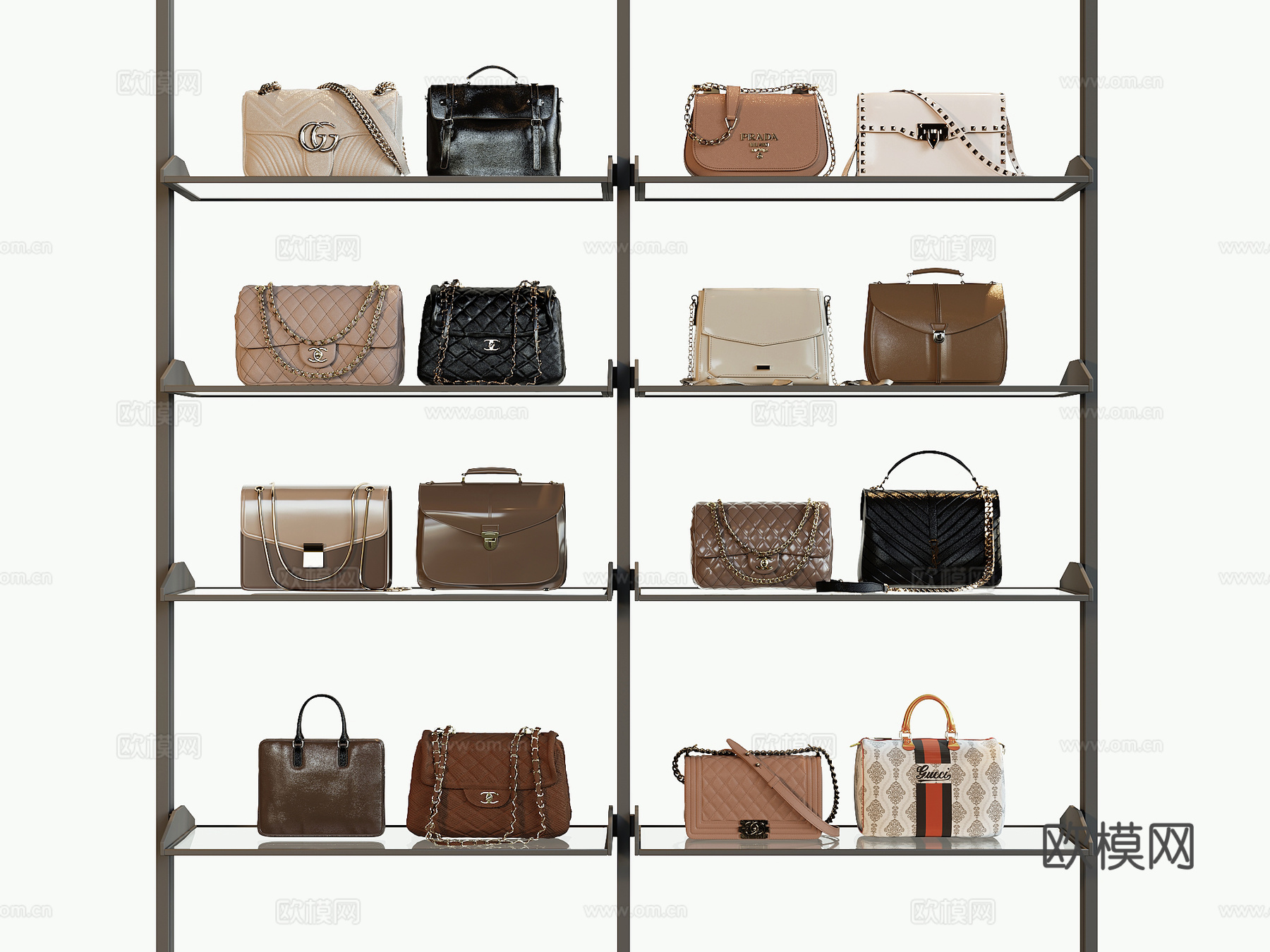 现代皮包手提包su模型