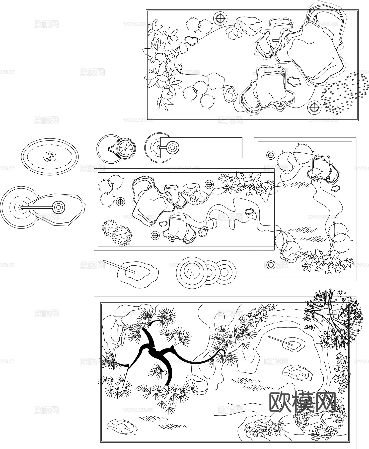 室内造景平面图CADcad施工图下载（渲染图3）