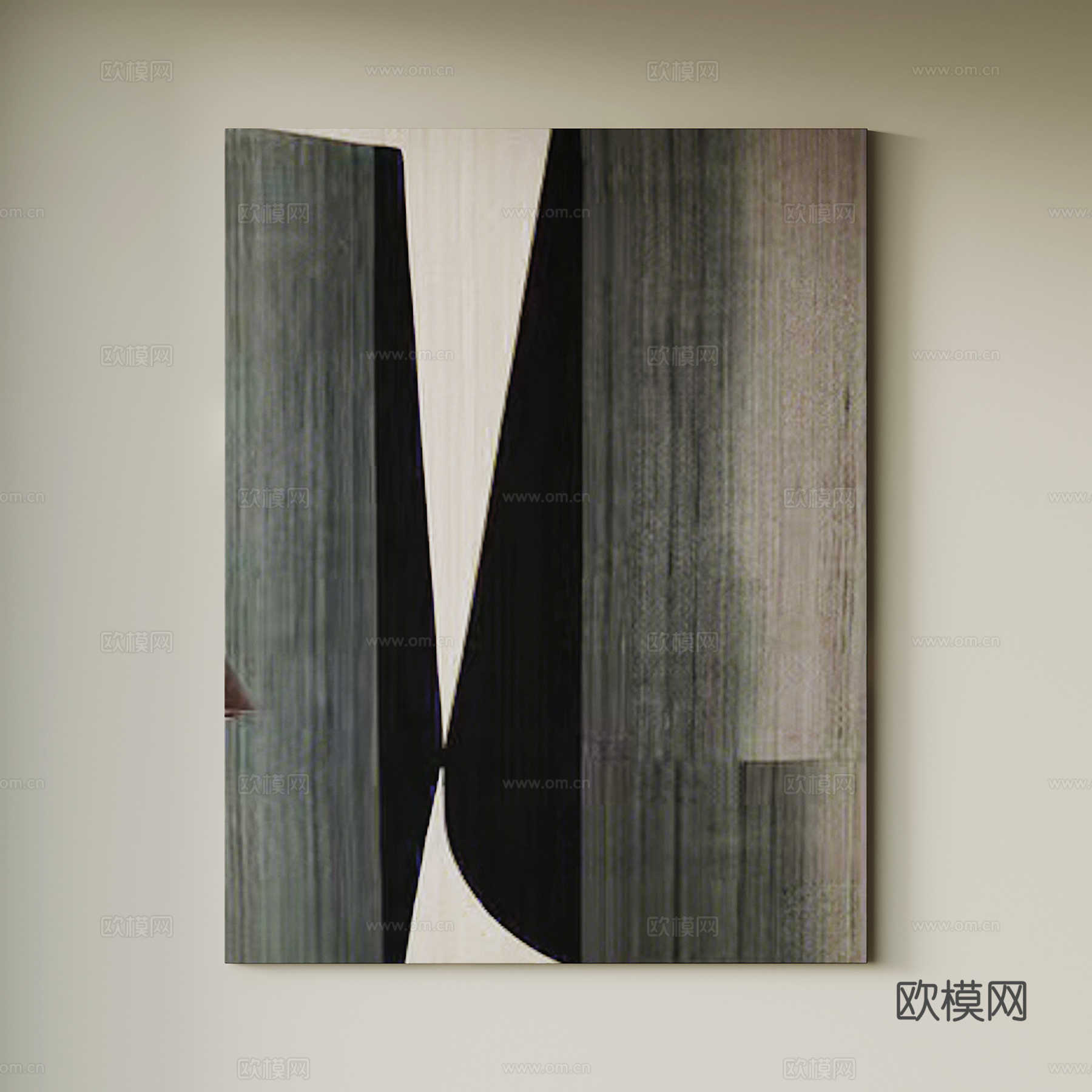 现代意式挂画 装饰画su模型