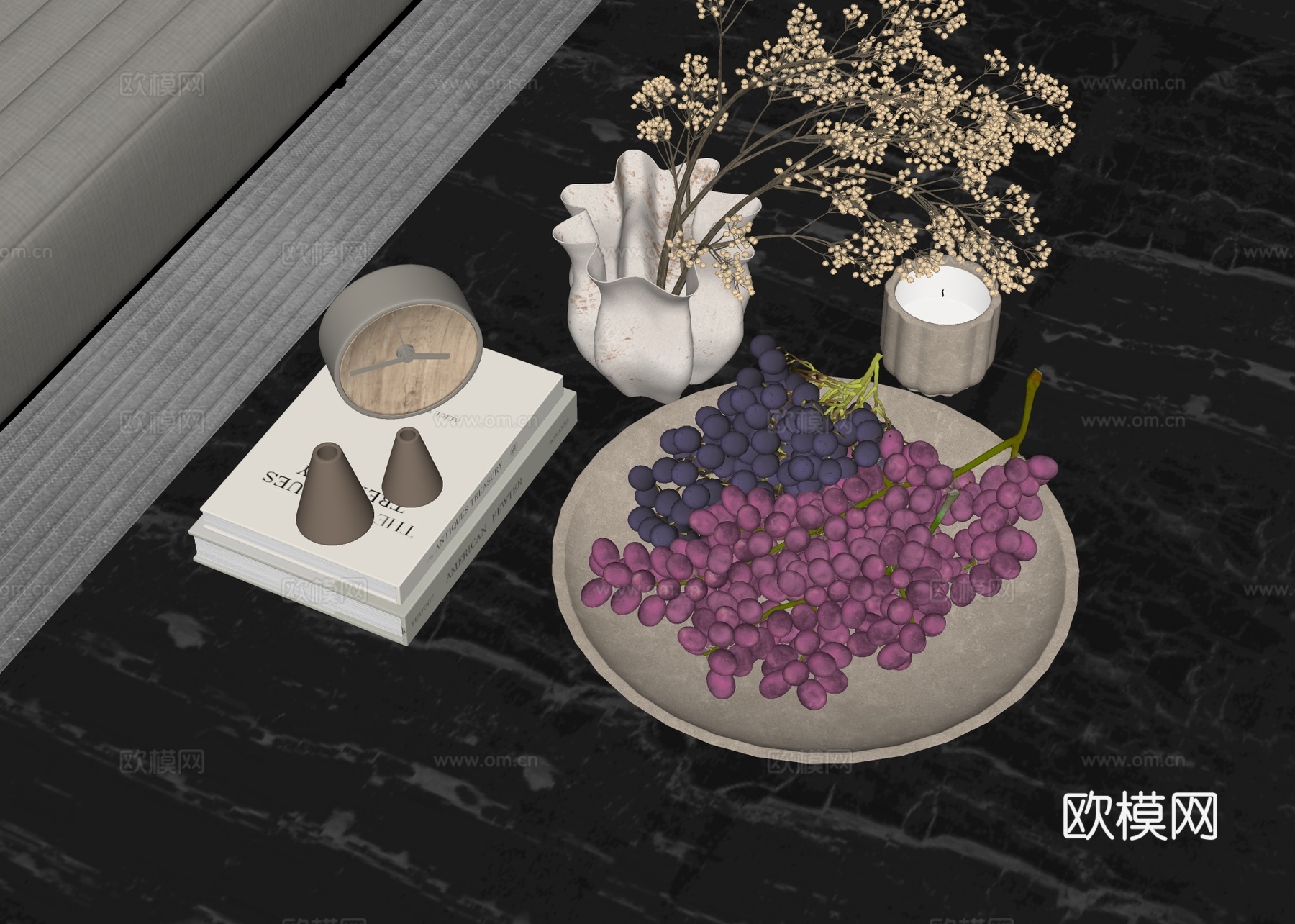 现代水果摆件su模型