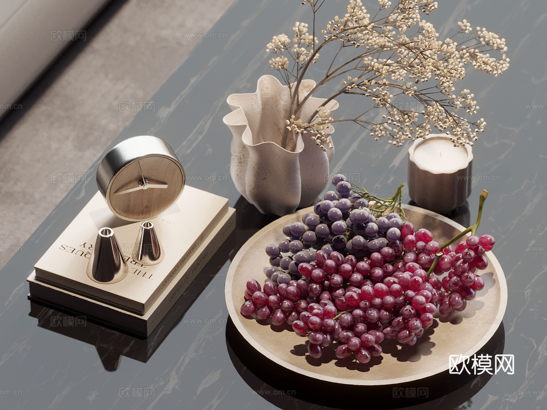 现代水果摆件su模型