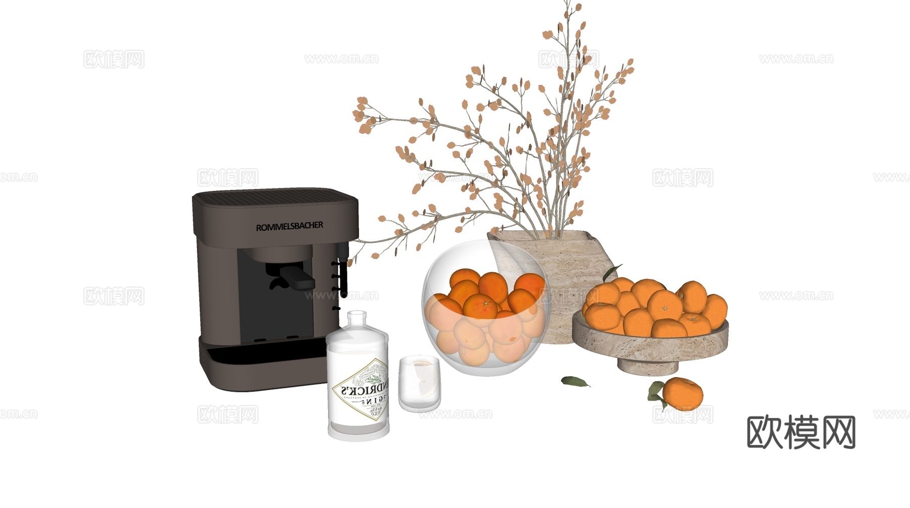 现代水果咖啡机su模型