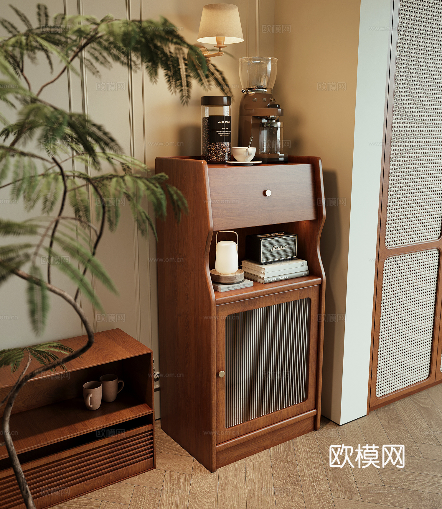 现代餐边柜su模型