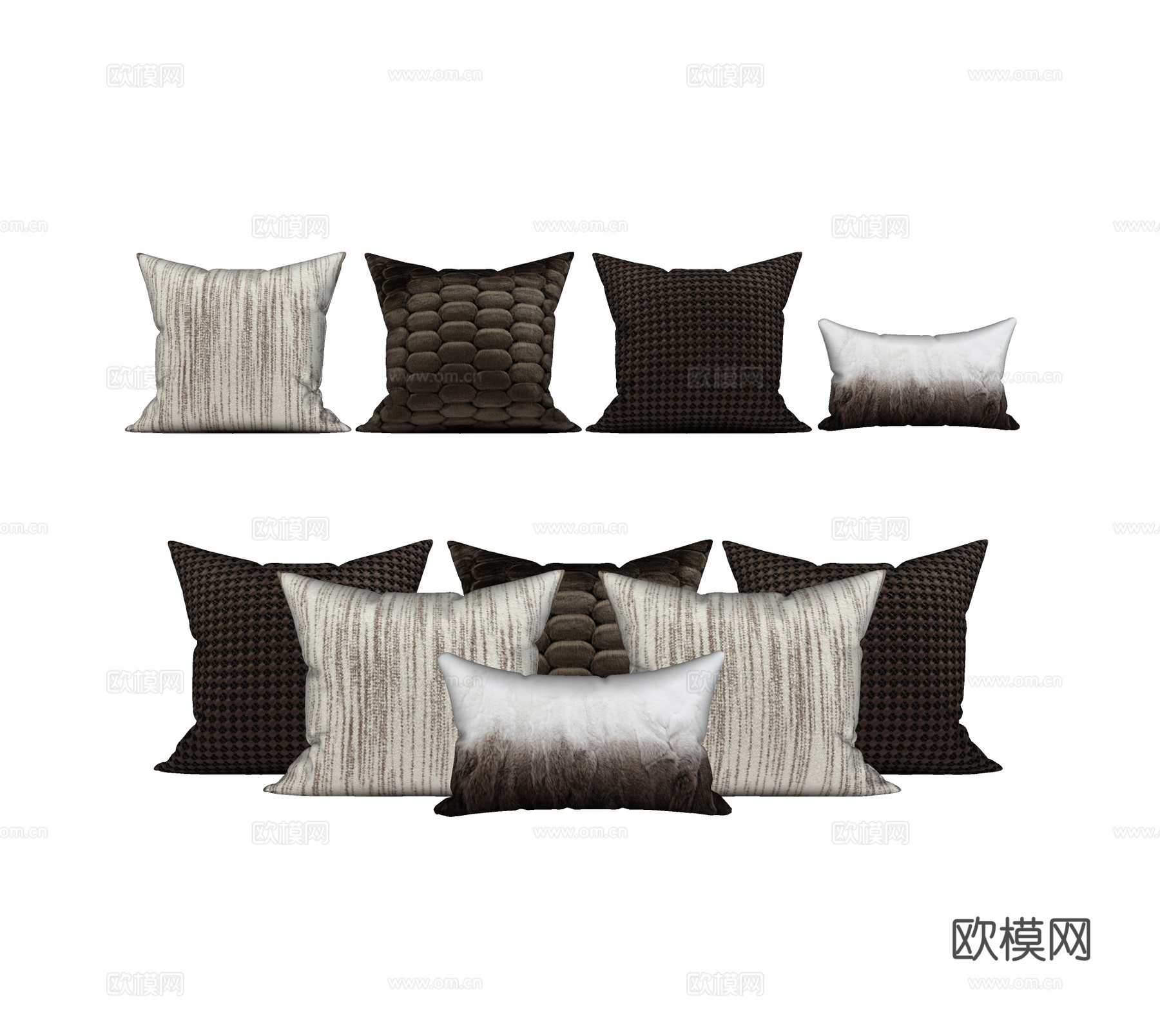 现代抱枕枕头su模型