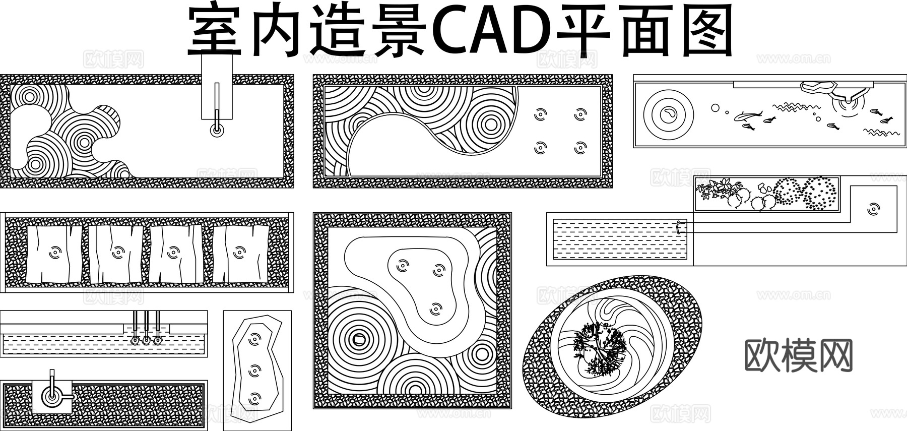 室内造景平面图CADcad施工图下载（渲染图1）