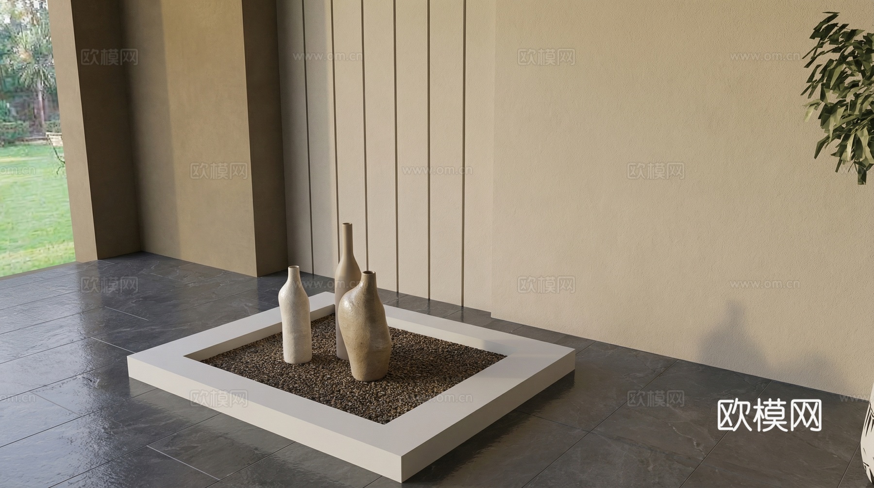 现代陶罐器皿组合su模型