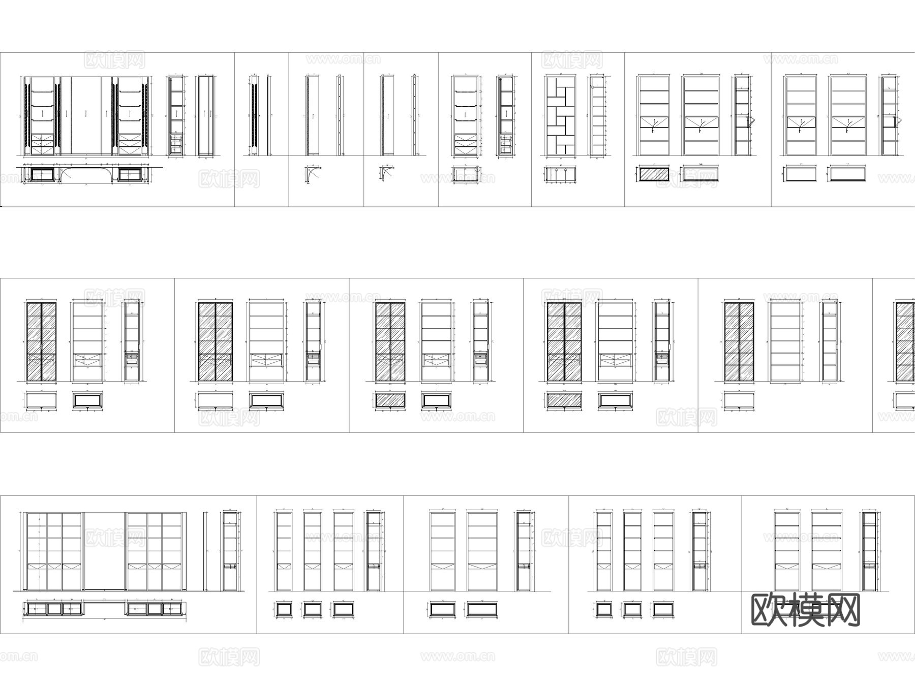 高定木作全屋定制CAD系统化深化标准图纸图库cad施工图cad施工图