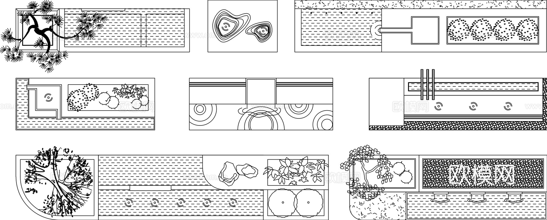 室内造景平面图CADcad施工图下载（渲染图2）