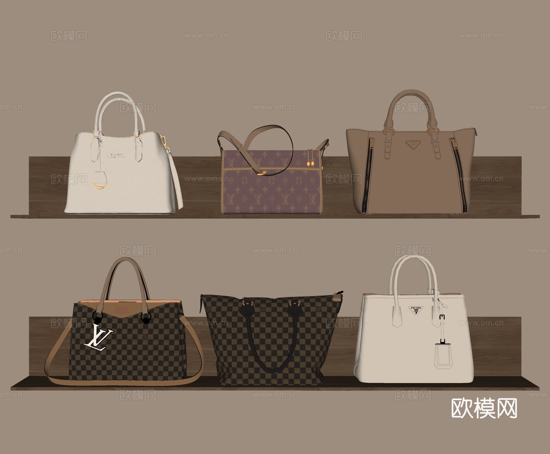 现代手提包su模型