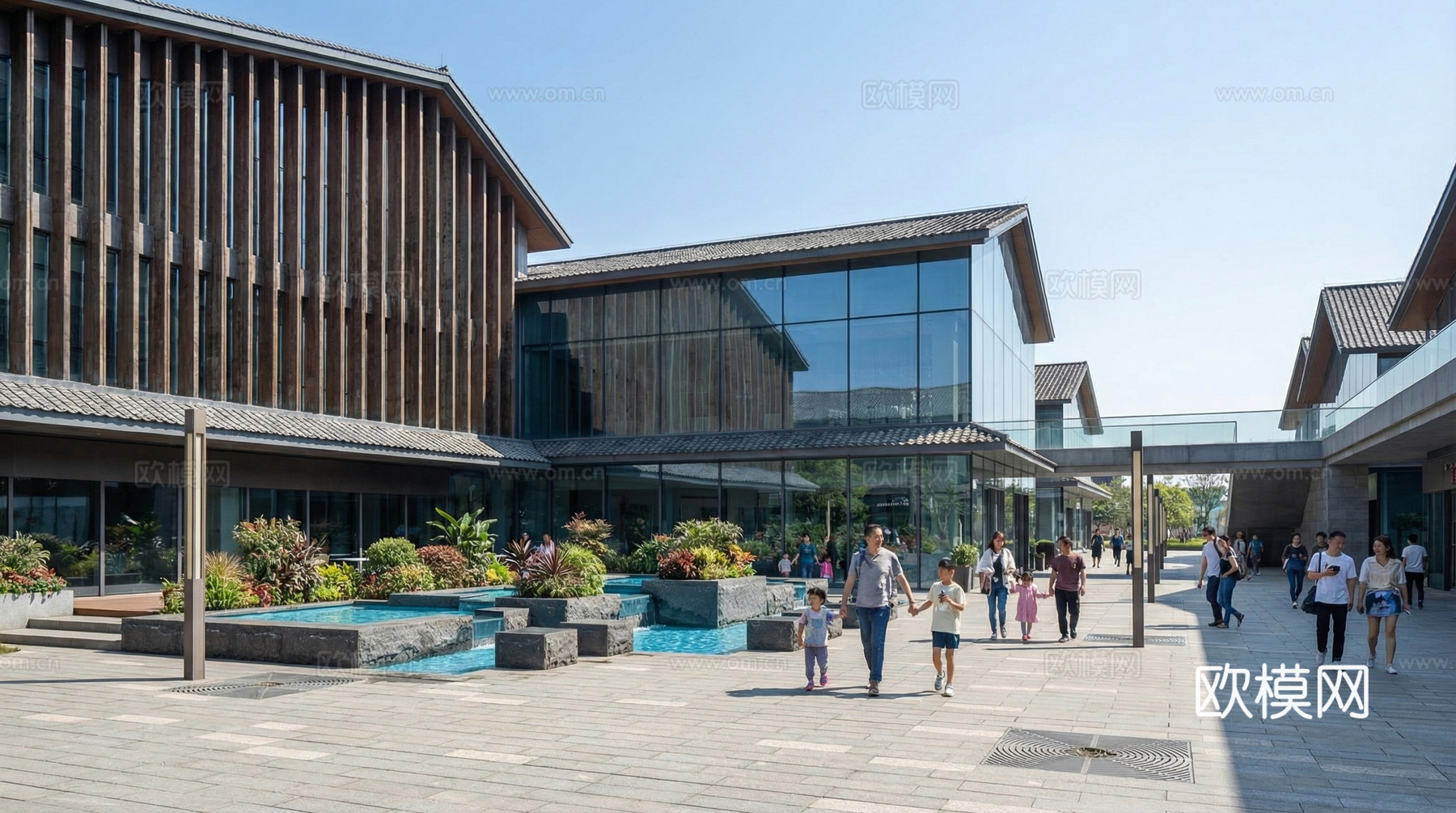 现代体育公园景观_廊架_运动设施su模型