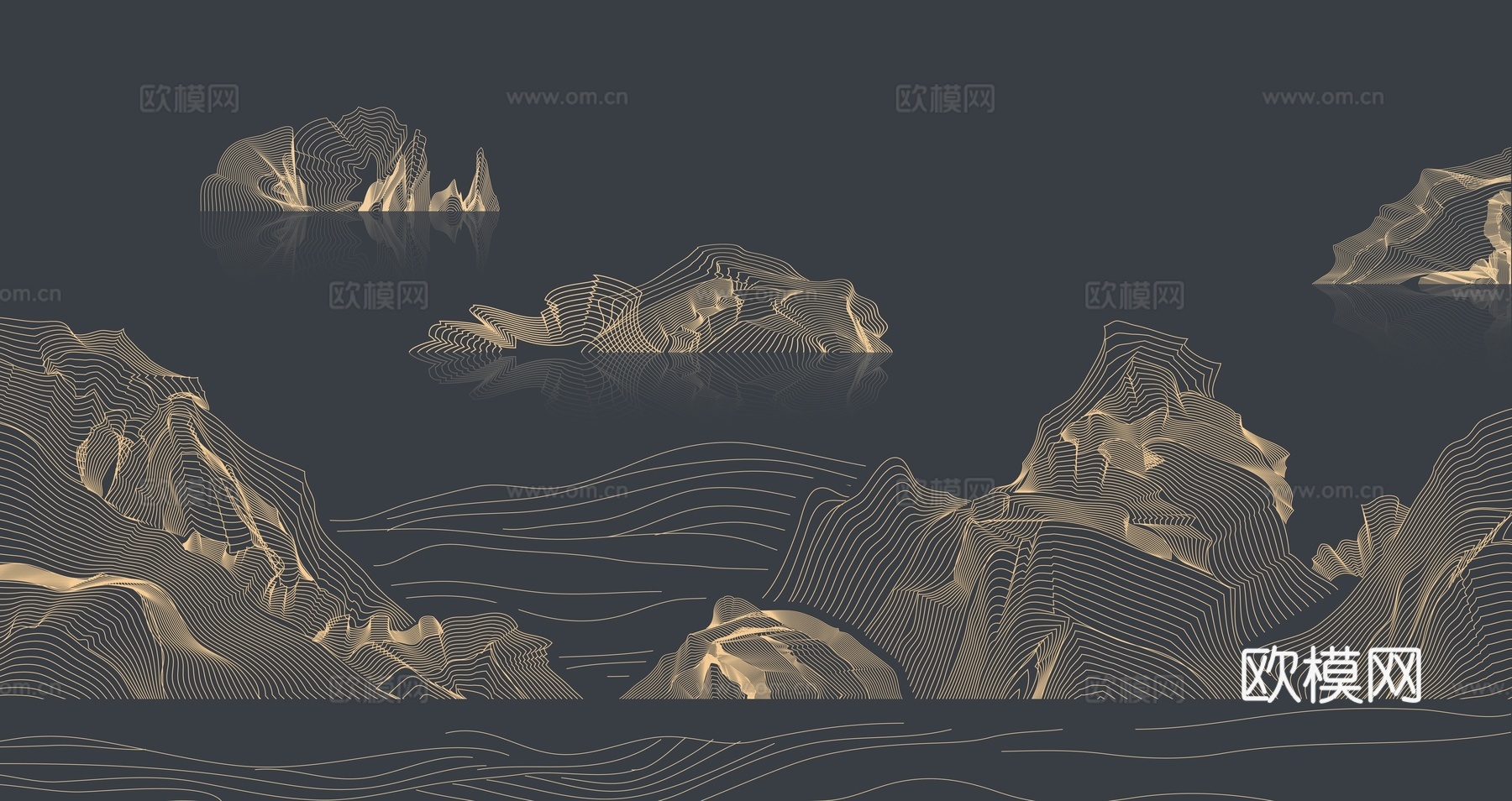 新中式山水壁画