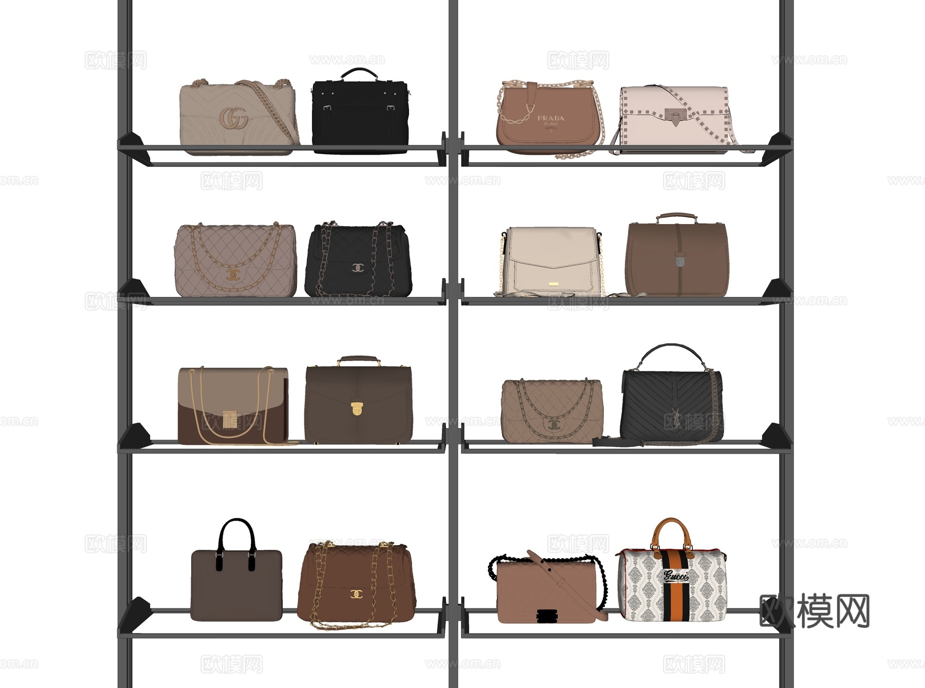 现代皮包手提包su模型