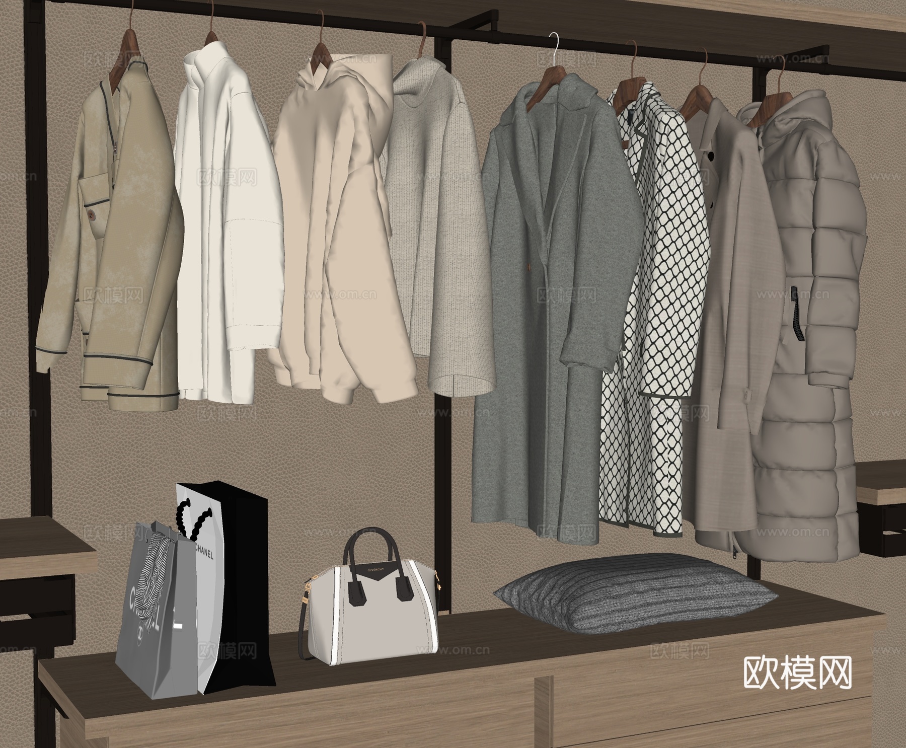 现代衣服su模型