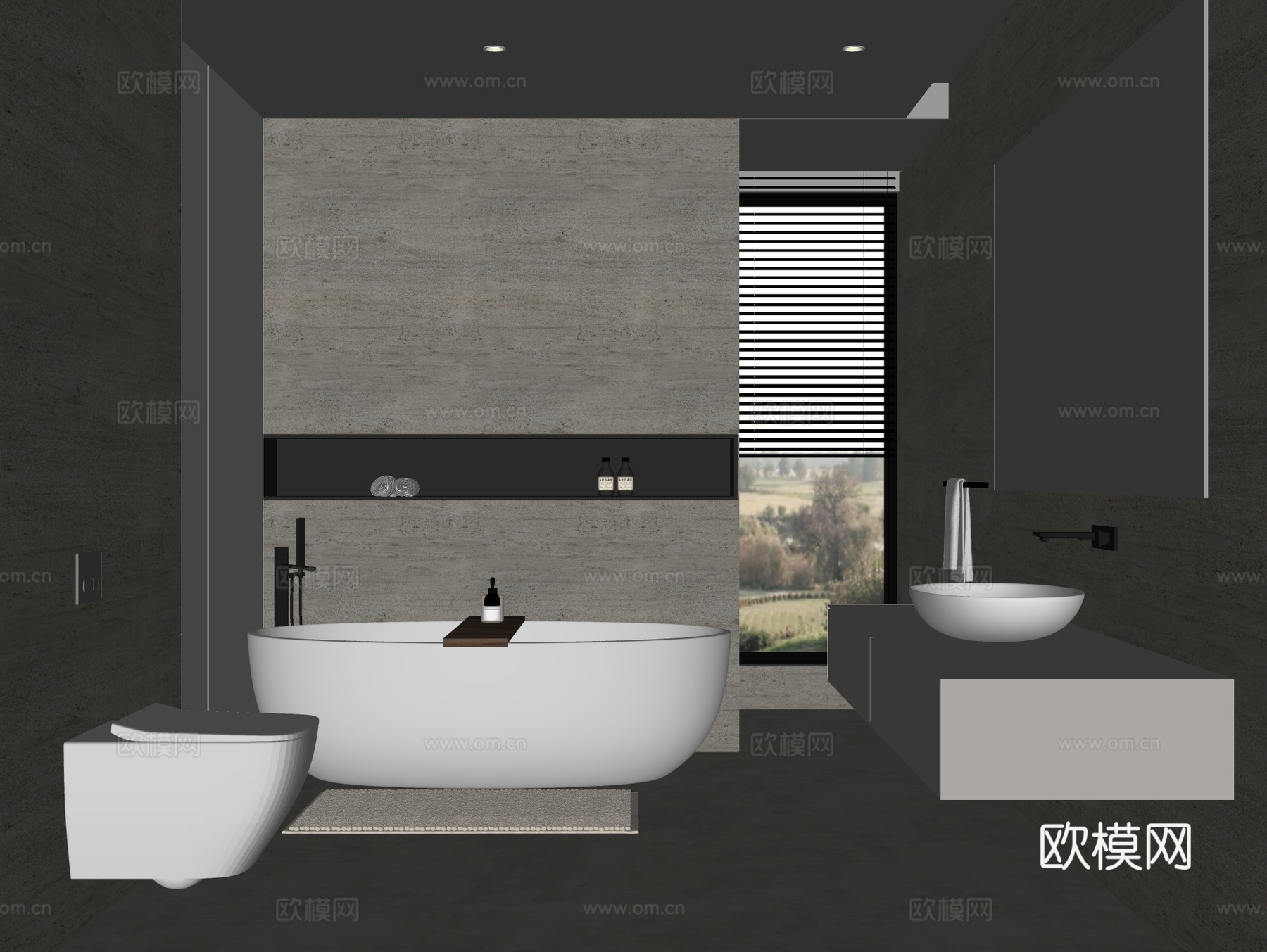现代卫生间su模型