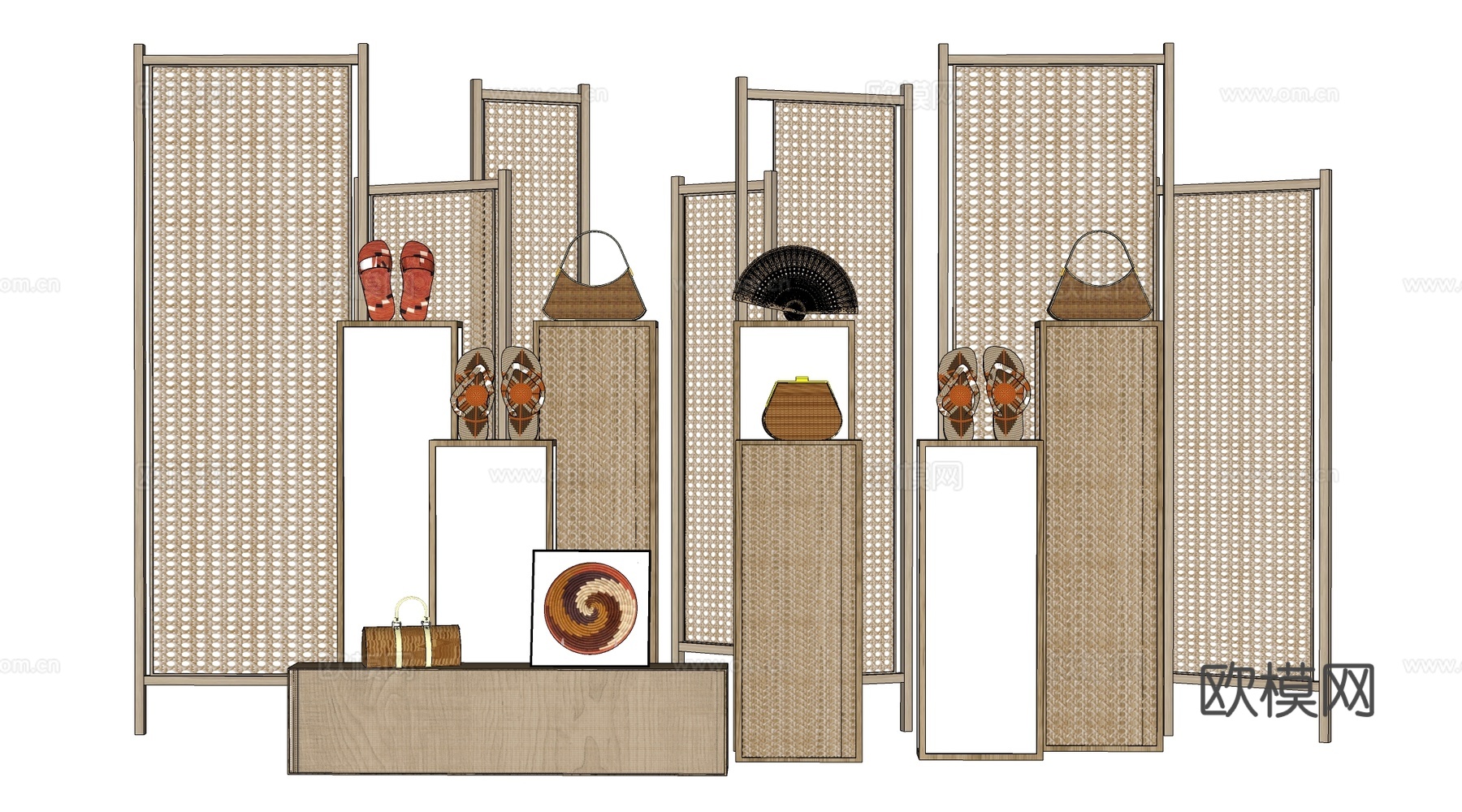 现代文创展台 文创展架 礼品架su模型