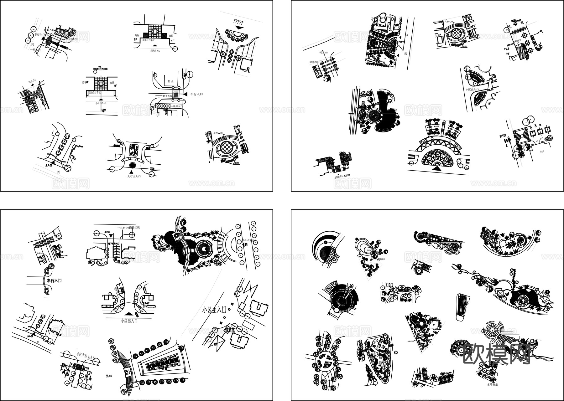 别墅造景户外庭院造景阳台造景室内小景cad施工图下载（渲染图3）
