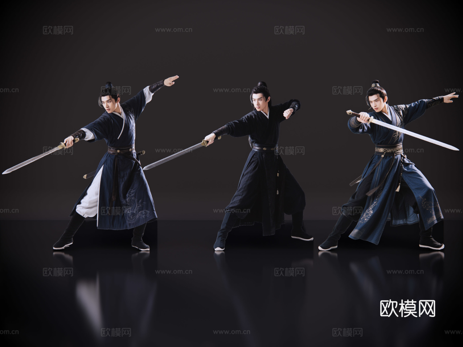 2D武林高手 武侠人物 功夫高手 武术高手 武术 剑客su模型