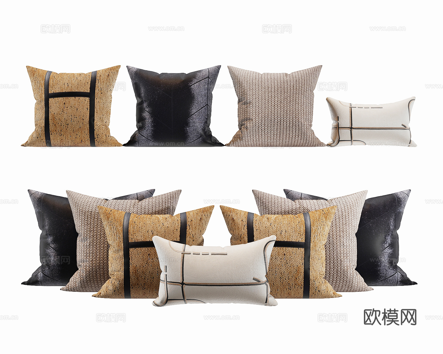 现代抱枕枕头su模型