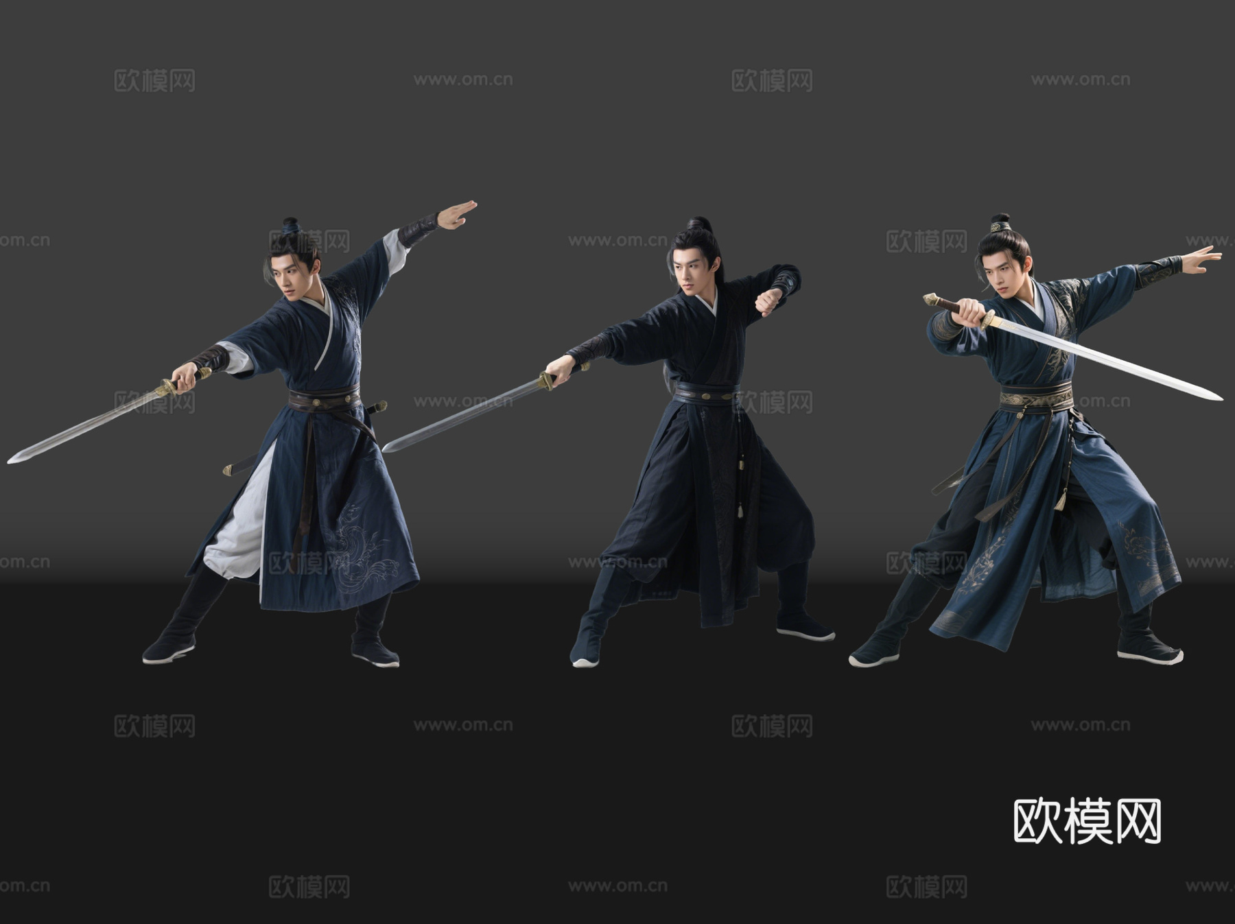 2D武林高手 武侠人物 功夫高手 武术高手 武术 剑客su模型