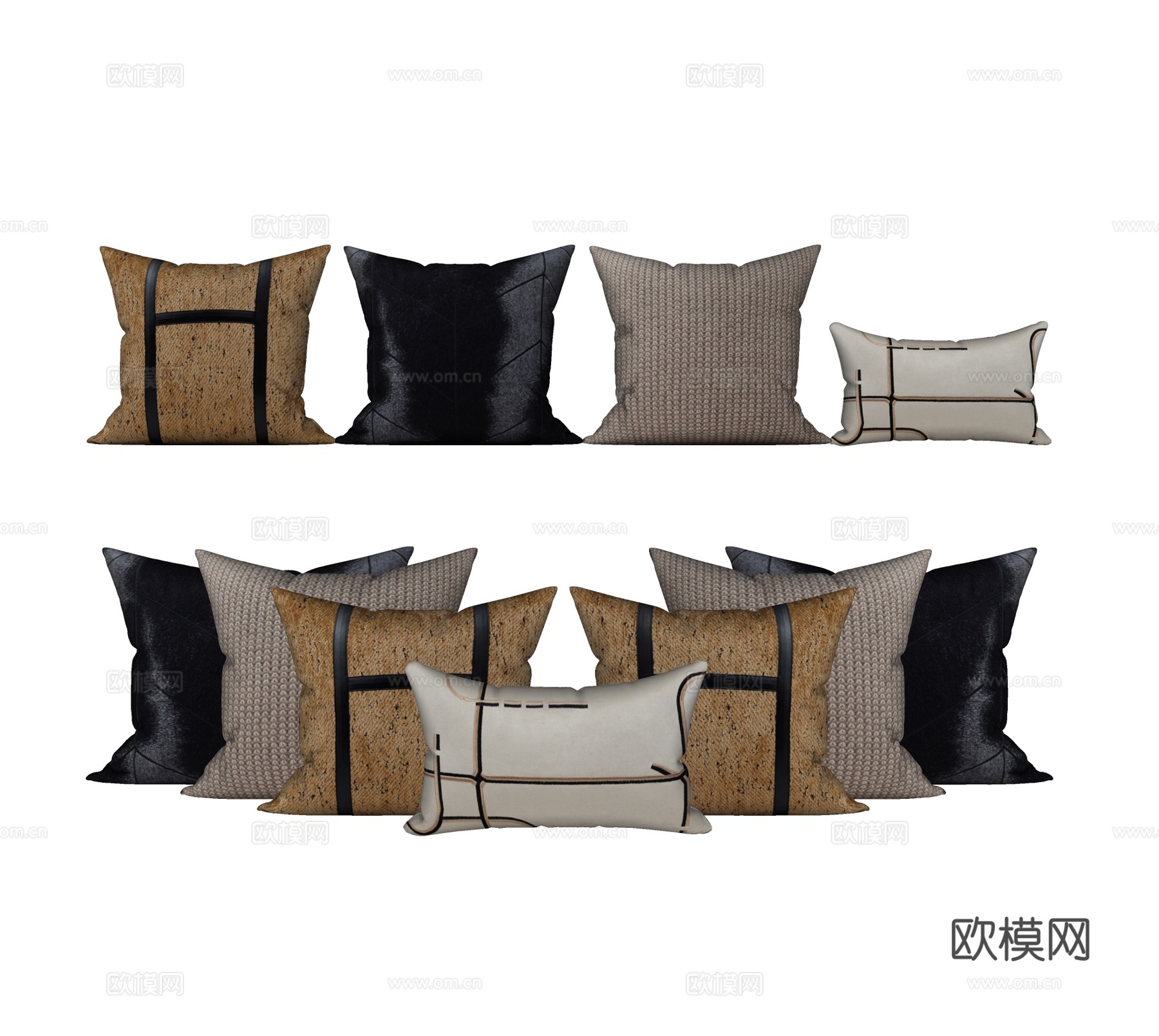 现代抱枕枕头su模型