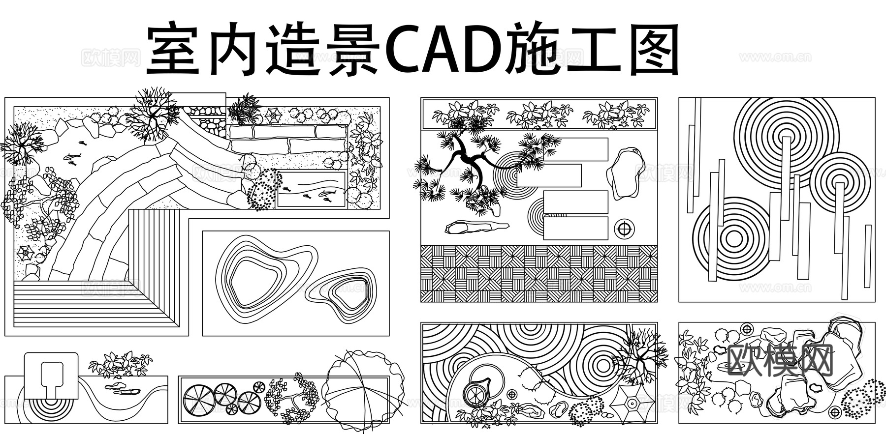 室内造景平面图CADcad施工图下载（渲染图1）