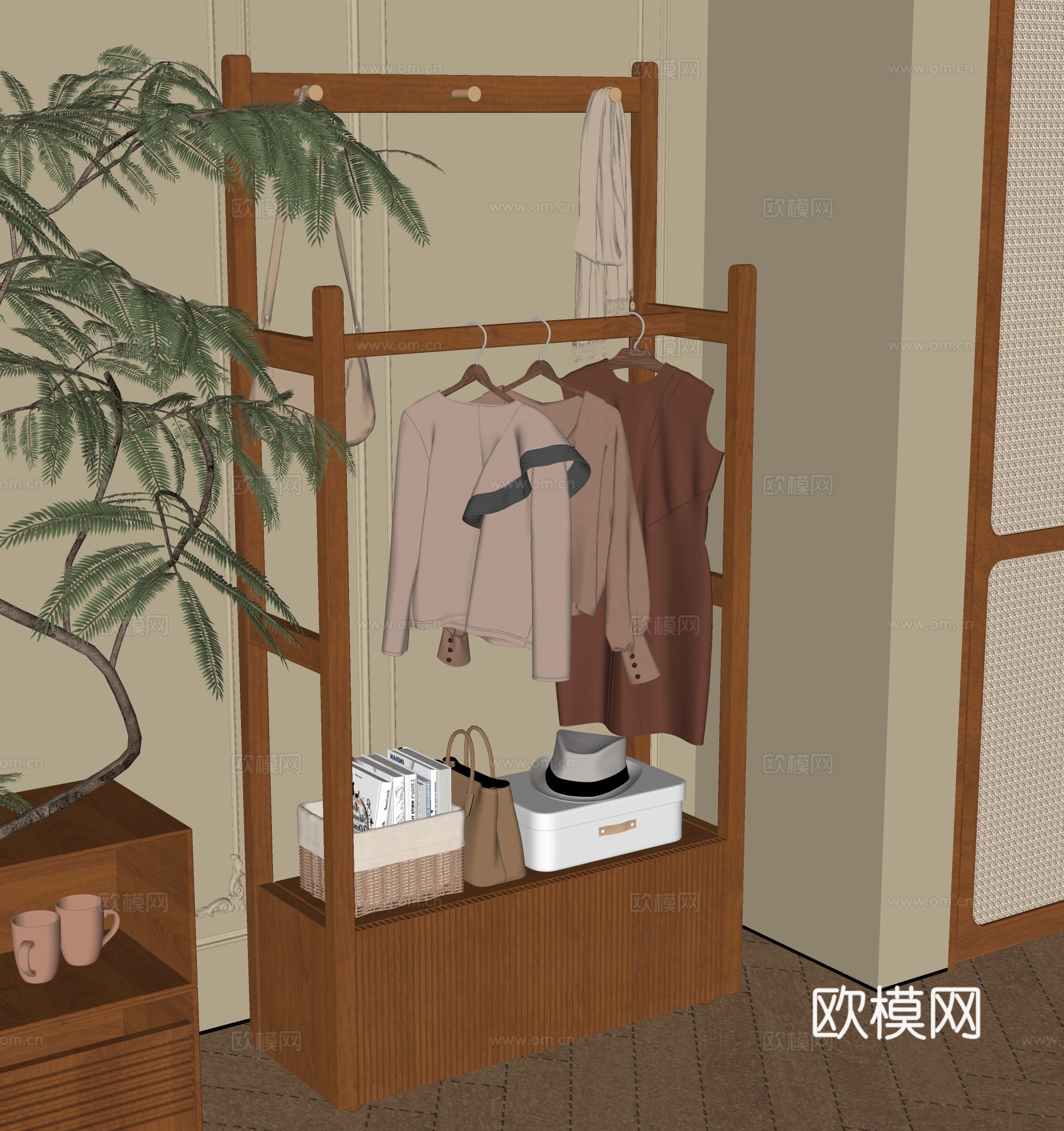 现代挂衣架su模型