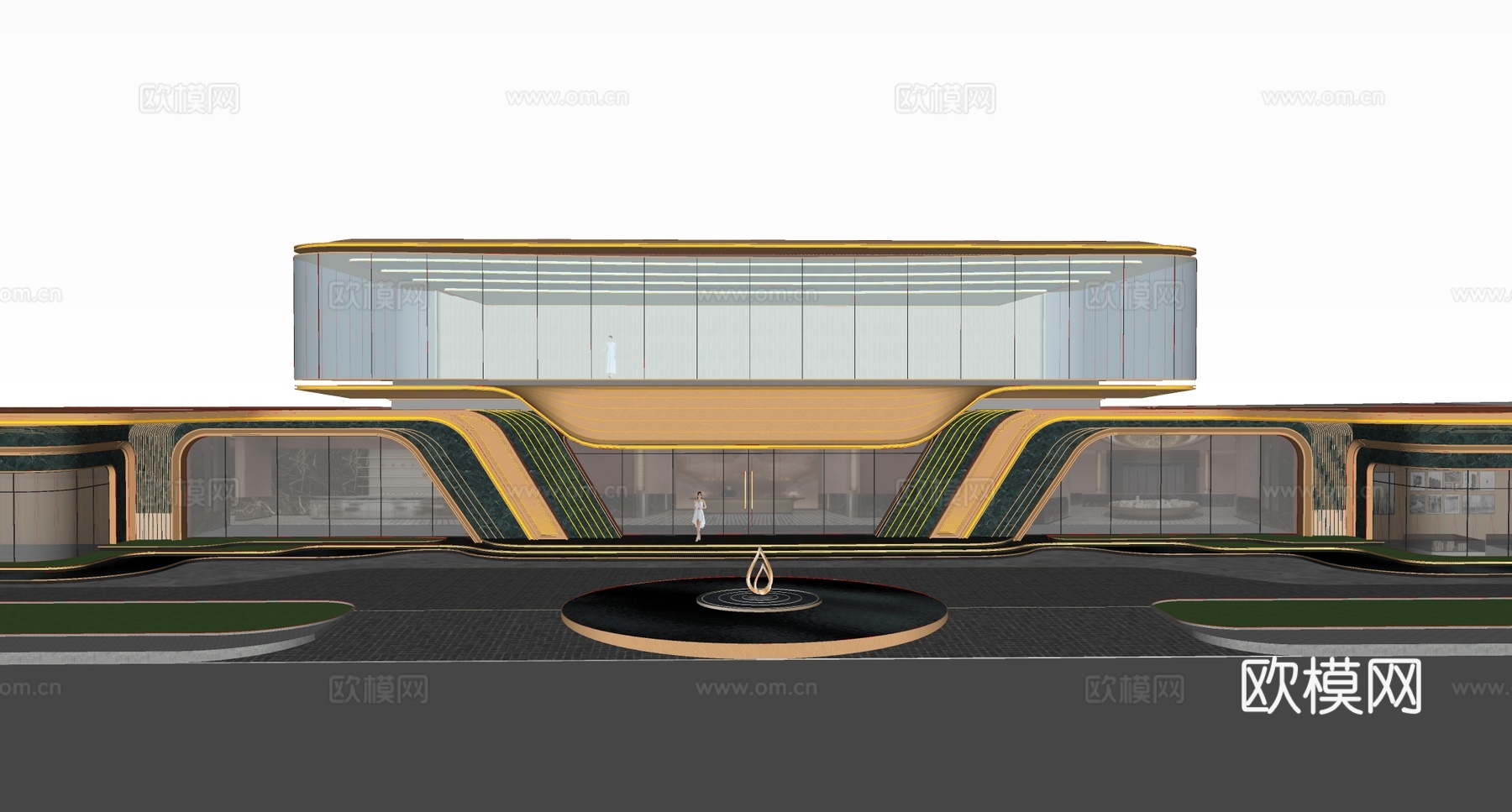 现代售楼处建筑 售楼部建筑su模型