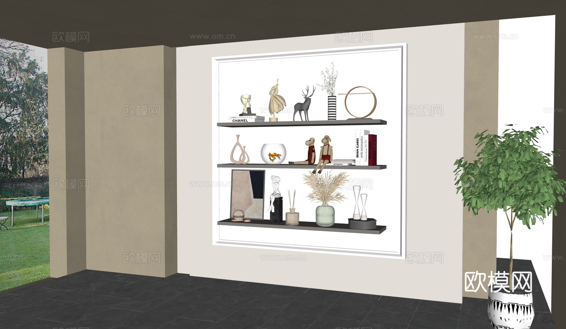 现代饰品摆件su模型