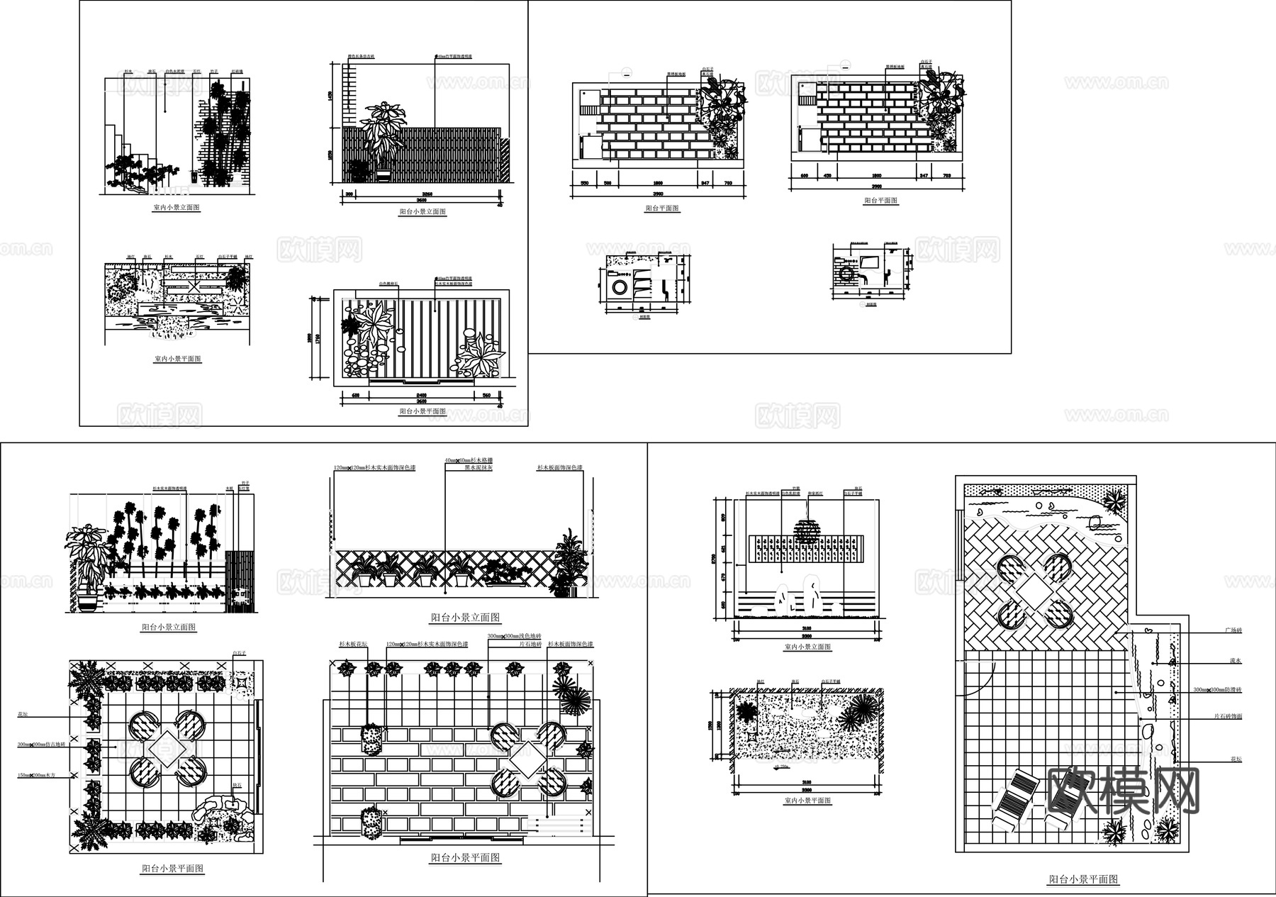 室内造景cad平面图cad施工图下载（渲染图1）
