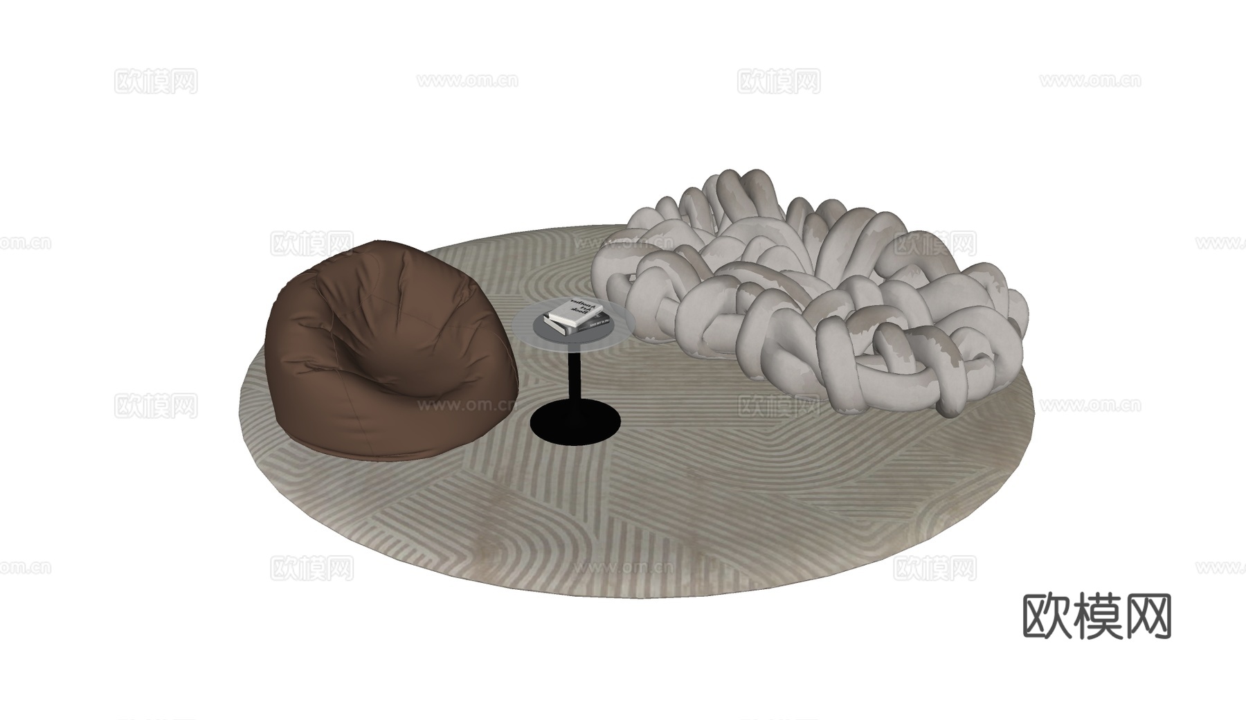 现代懒人沙发su模型