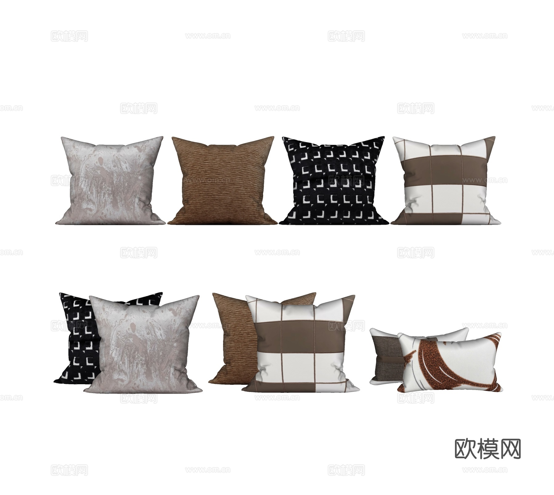 现代抱枕枕头su模型