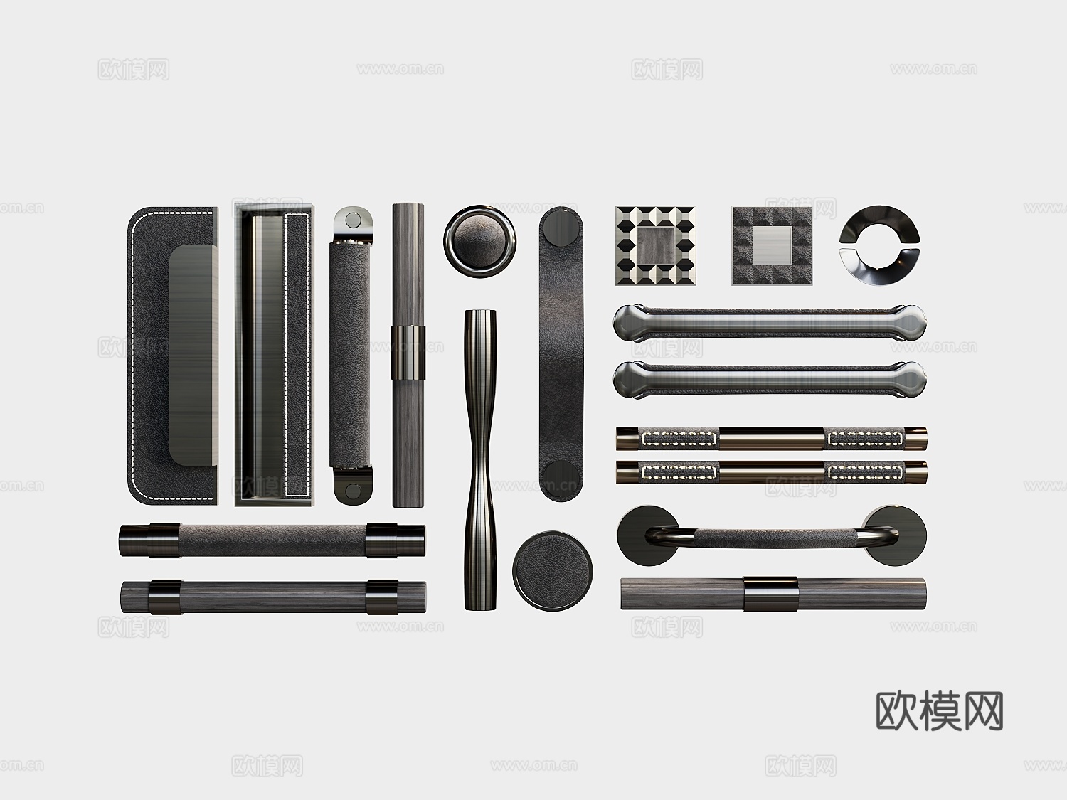 现代拉手门把手su模型