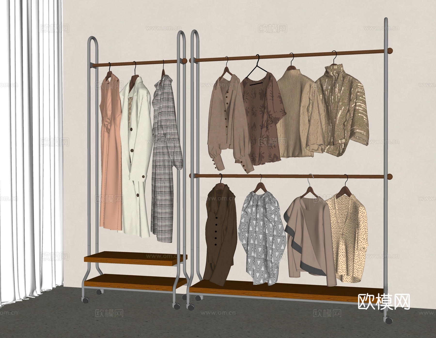 现代衣服su模型