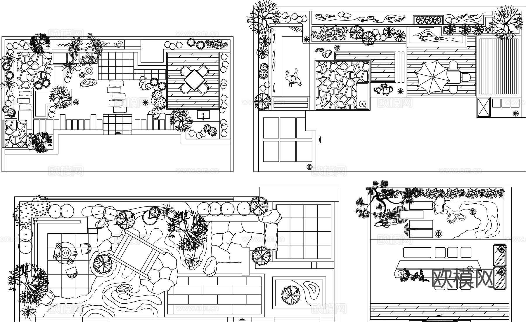 室内造景平面图CADcad施工图下载（渲染图3）