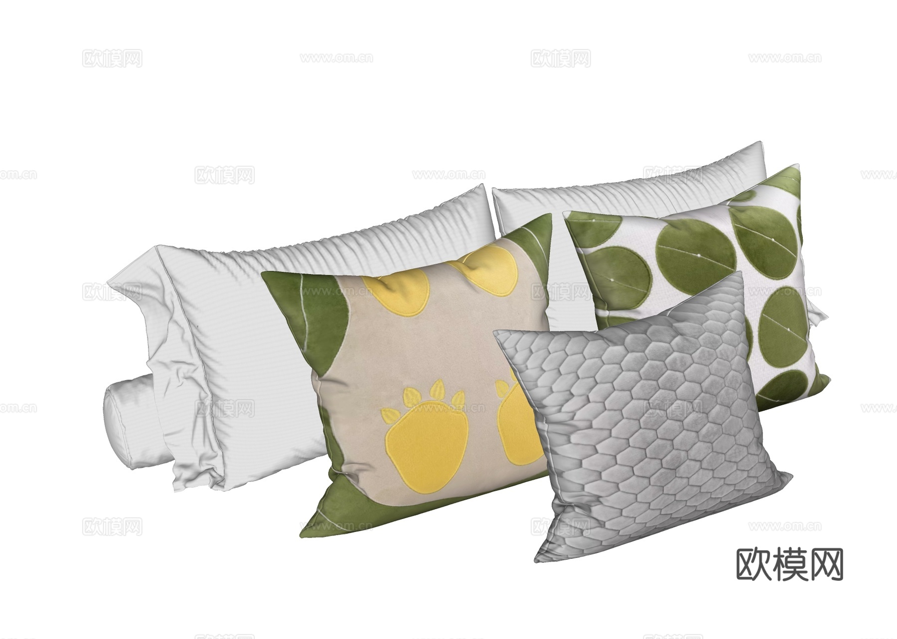 现代抱枕枕头su模型