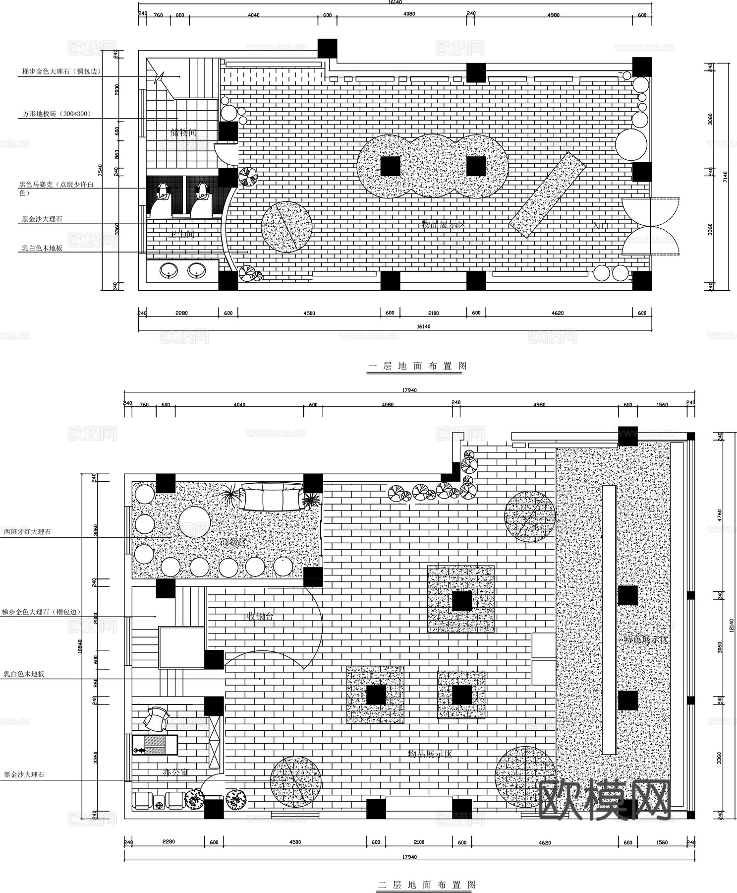 文创店平面布置图CADcad施工图