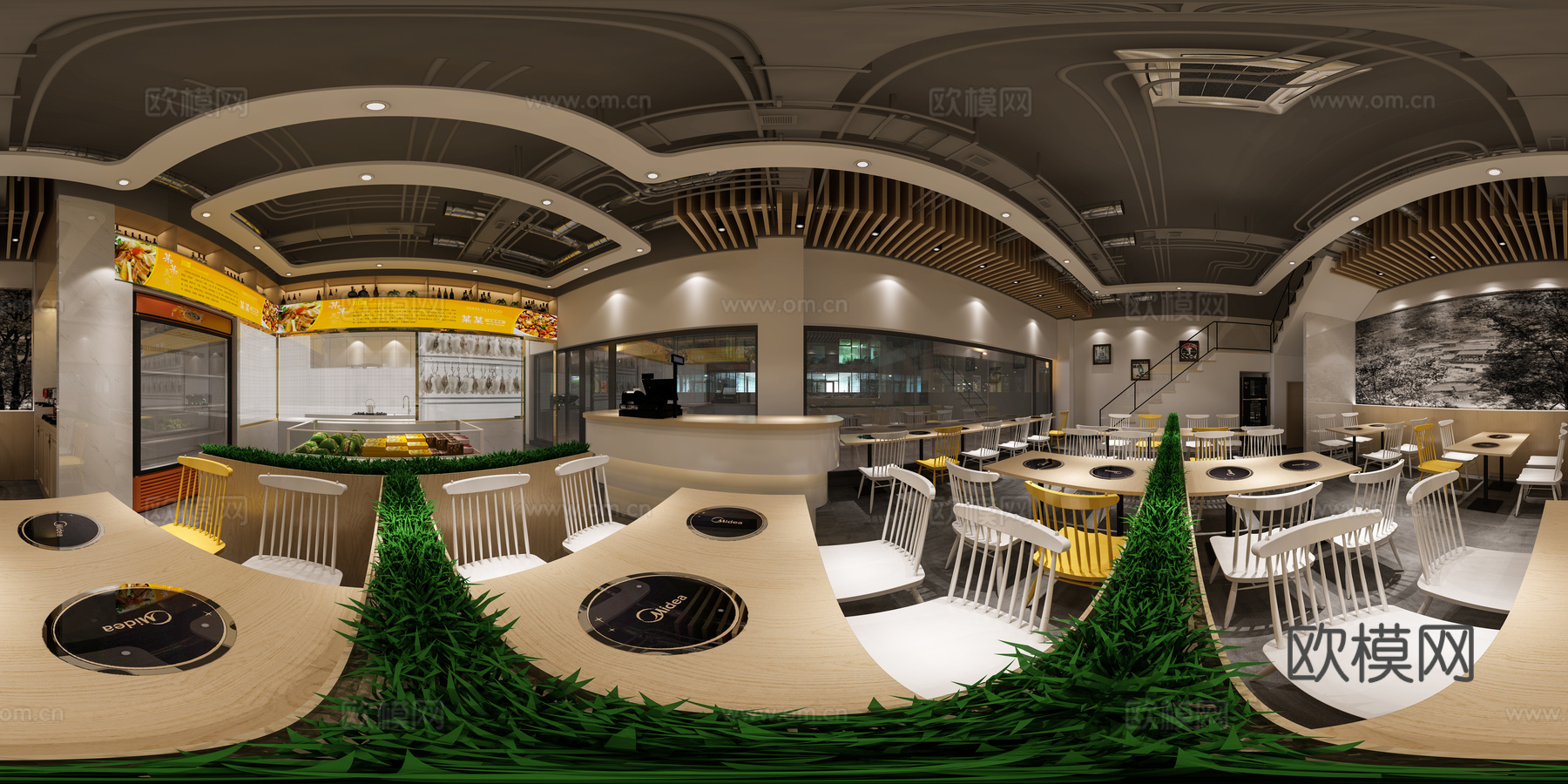 工业风火锅店门头3d模型