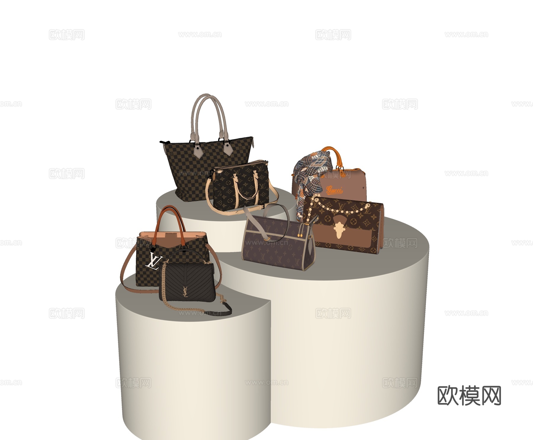 现代皮包手提包su模型