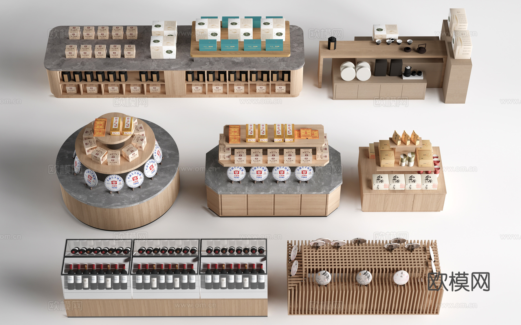 现代文创展台 文创展柜 文创展架 民俗小品su模型