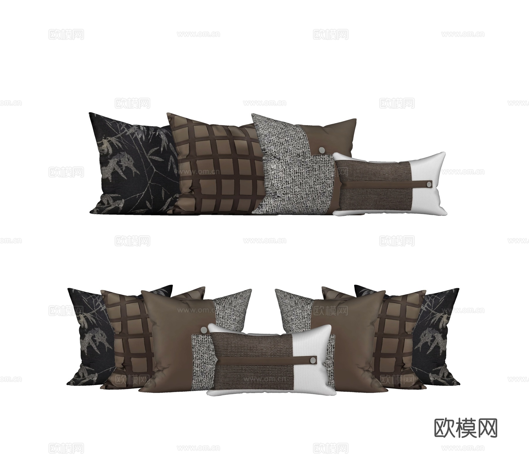 现代抱枕枕头su模型
